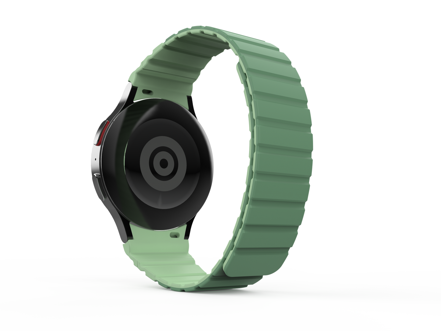 SYSTEM-S Armband 20 mm aus Silikon magnetisch für Samsung Galaxy Watch 5 4 in Grün