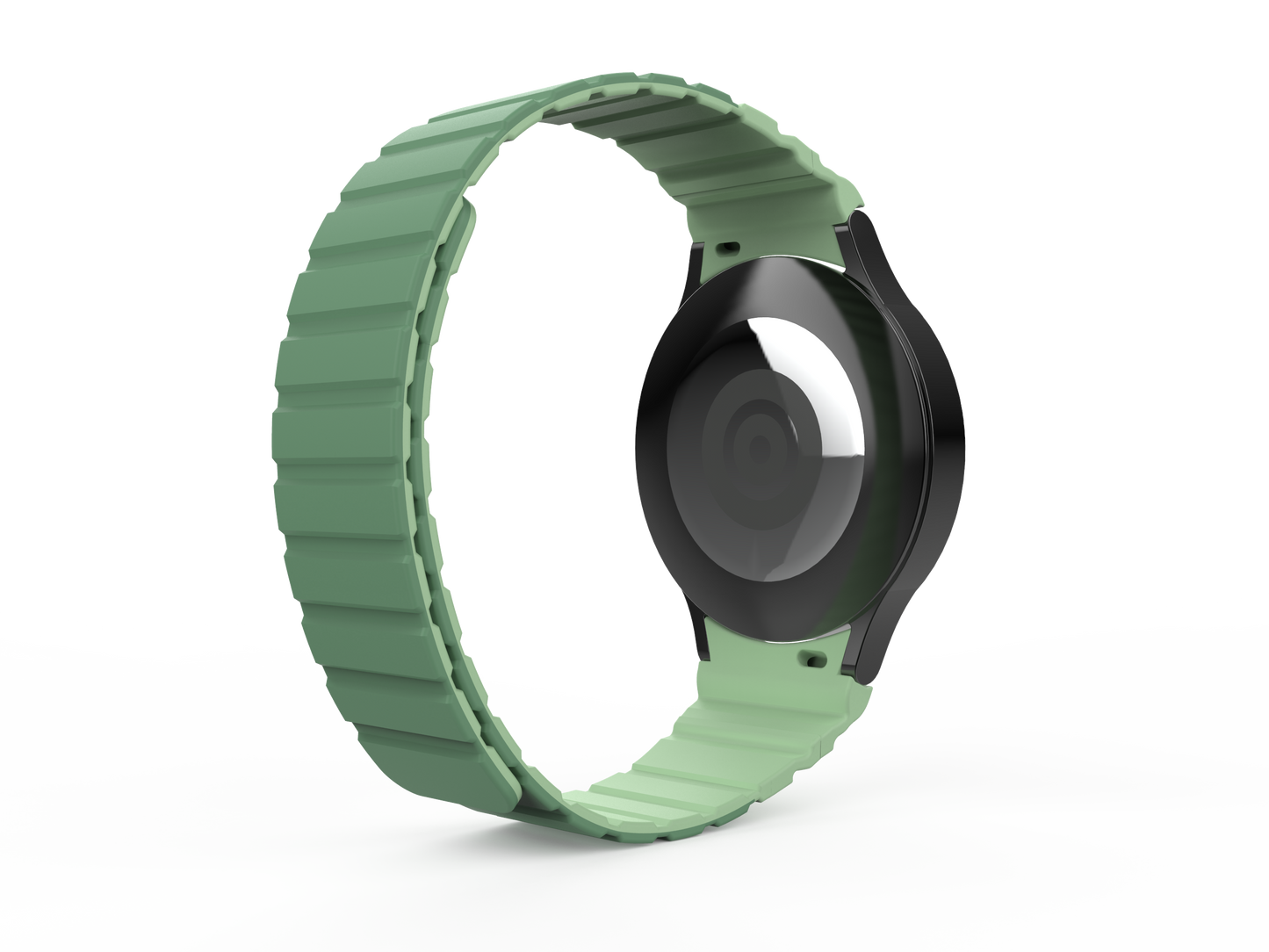 SYSTEM-S Armband 20 mm aus Silikon magnetisch für Samsung Galaxy Watch 5 4 in Grün