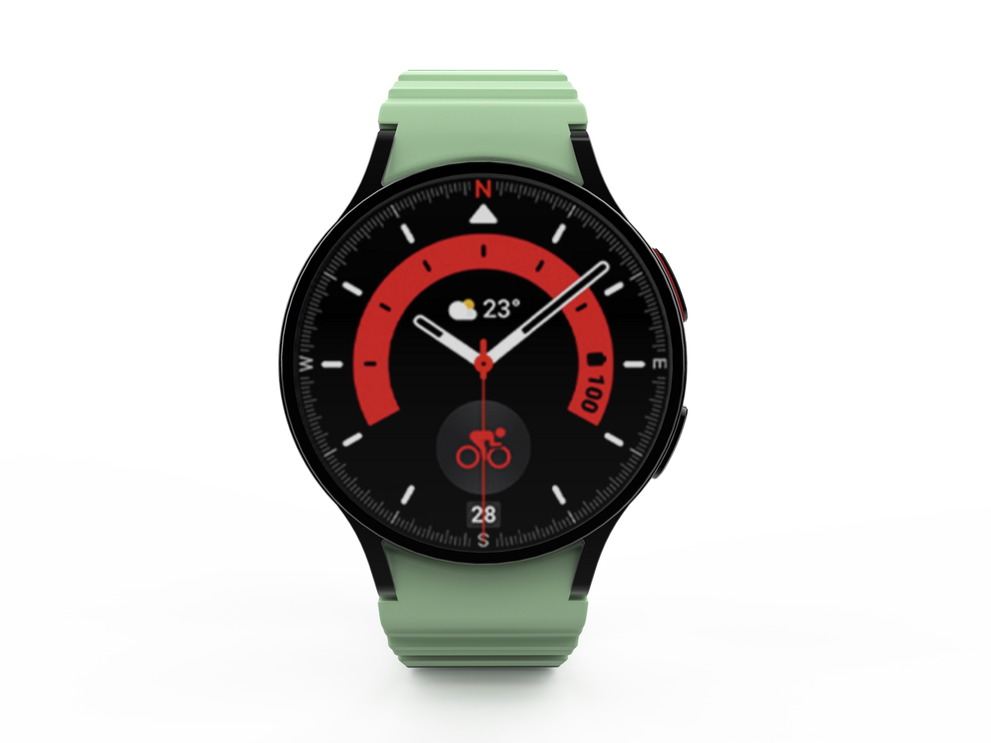 SYSTEM-S Armband 20 mm aus Silikon magnetisch für Samsung Galaxy Watch 5 4 in Grün