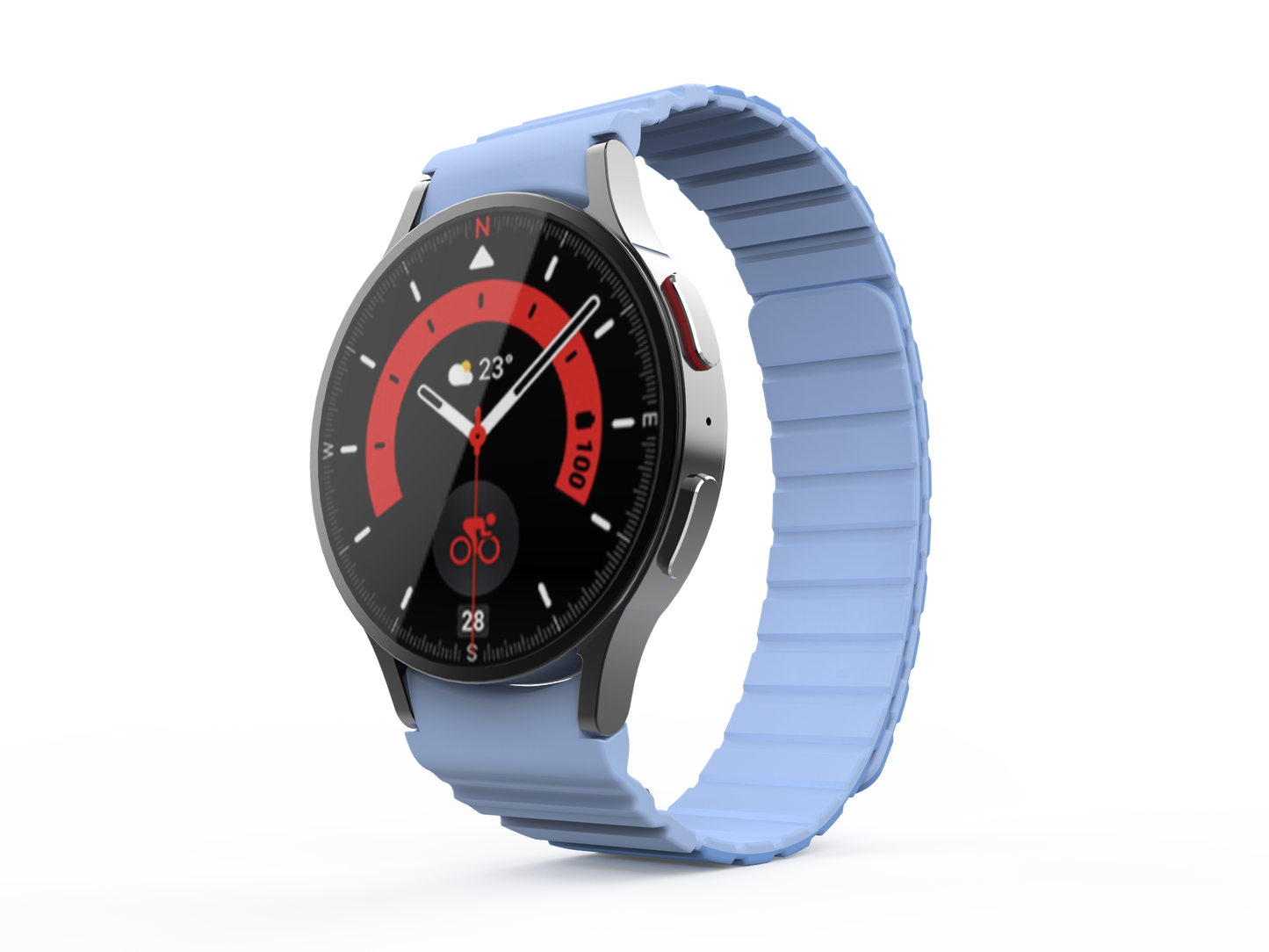 SYSTEM-S 20 mm segulband úr sílikoni fyrir Samsung Galaxy Watch 5 4 í bláu