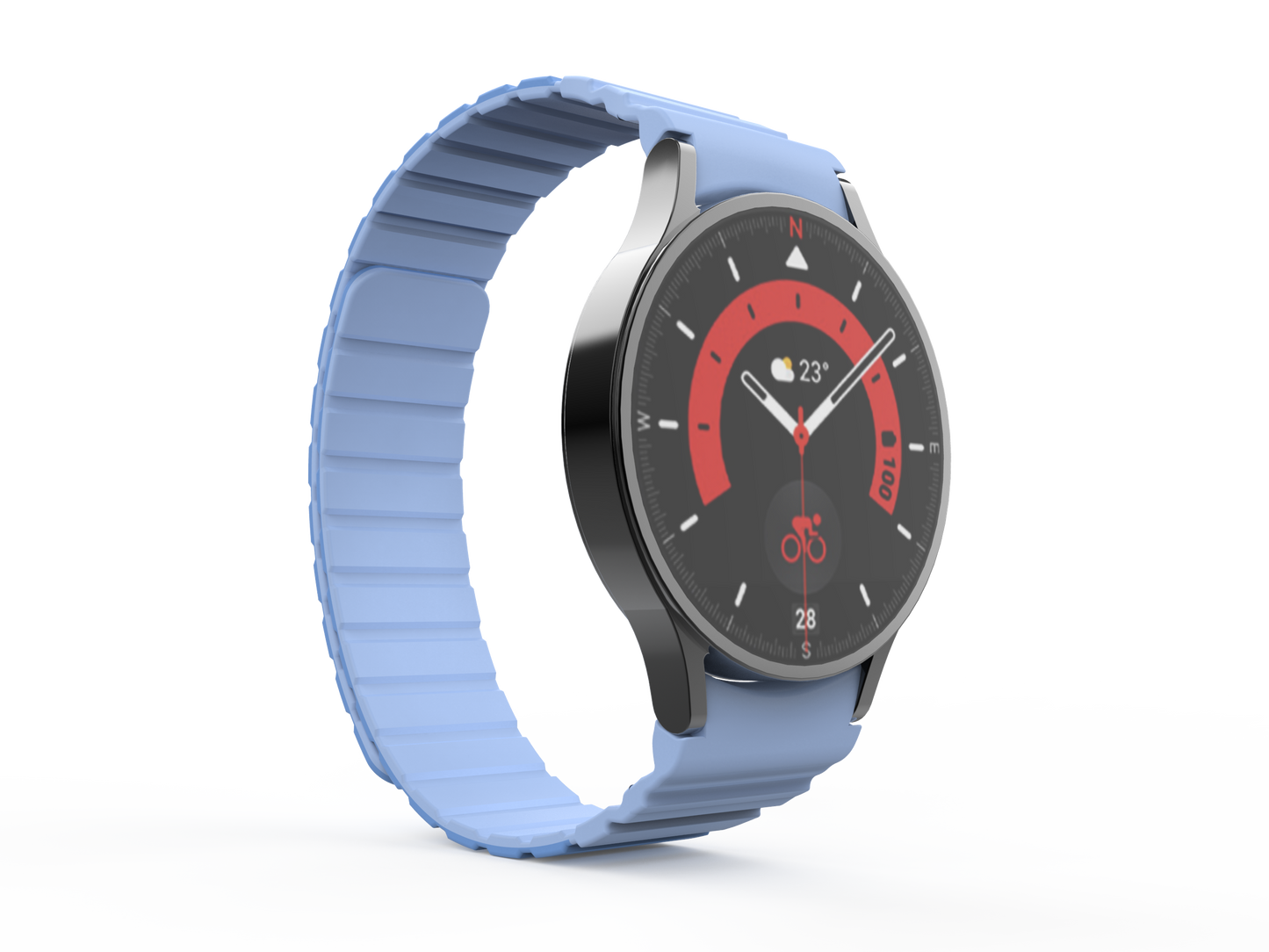 SYSTEM-S 20 mm segulband úr sílikoni fyrir Samsung Galaxy Watch 5 4 í bláu