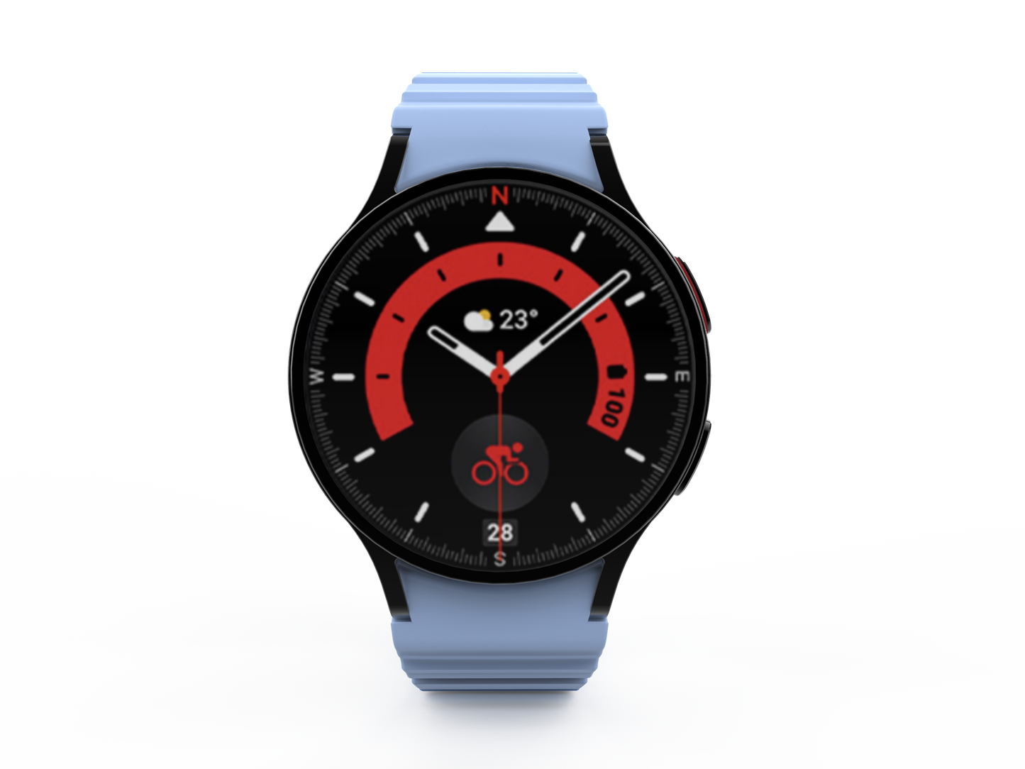 SYSTEM-S 20 mm segulband úr sílikoni fyrir Samsung Galaxy Watch 5 4 í bláu