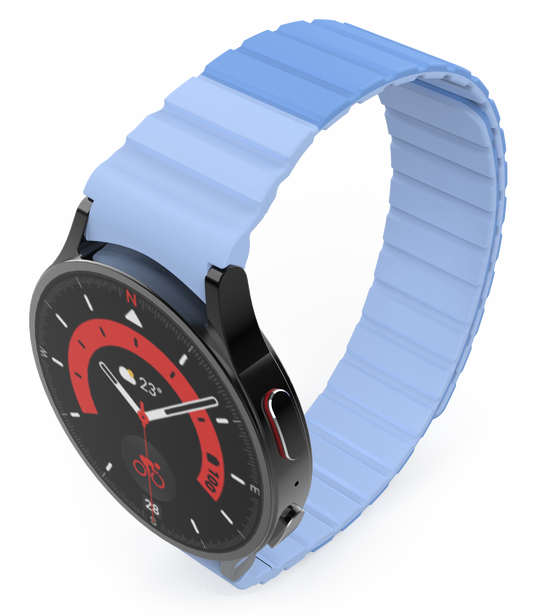 SYSTEM-S 20 mm segulband úr sílikoni fyrir Samsung Galaxy Watch 5 4 í bláu