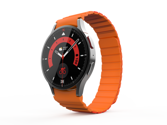 SYSTEM-S 20 mm silicone magnetic strap for Samsung Galaxy Watch 5 4 in red