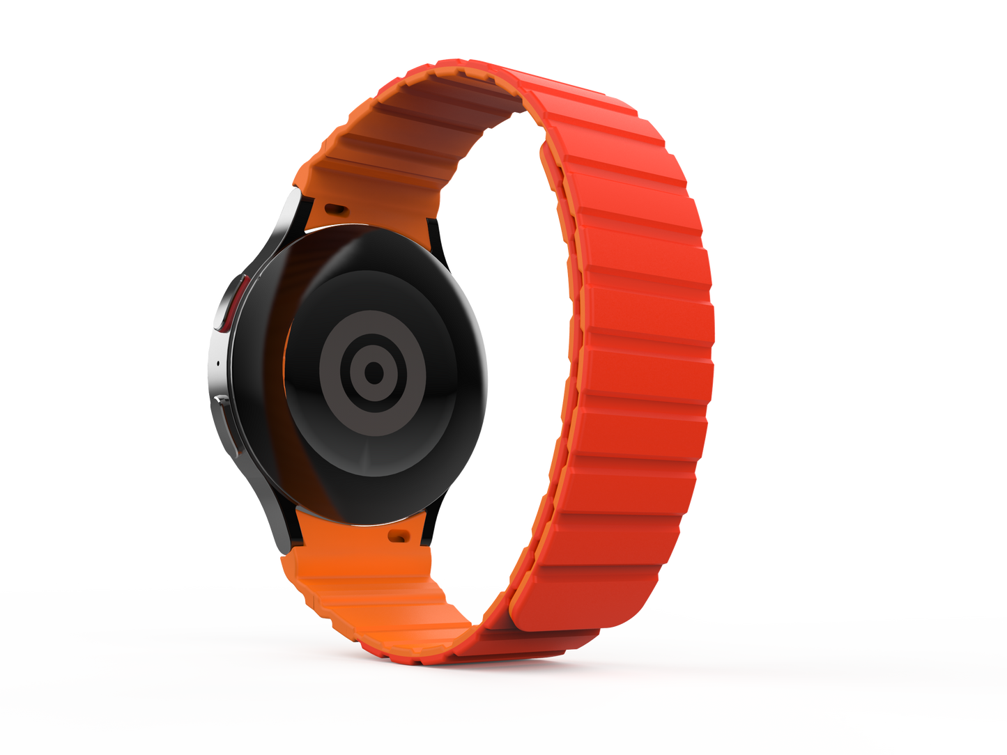 SYSTEM-S Armband 20 mm aus Silikon magnetisch für Samsung Galaxy Watch 5 4 in Rot