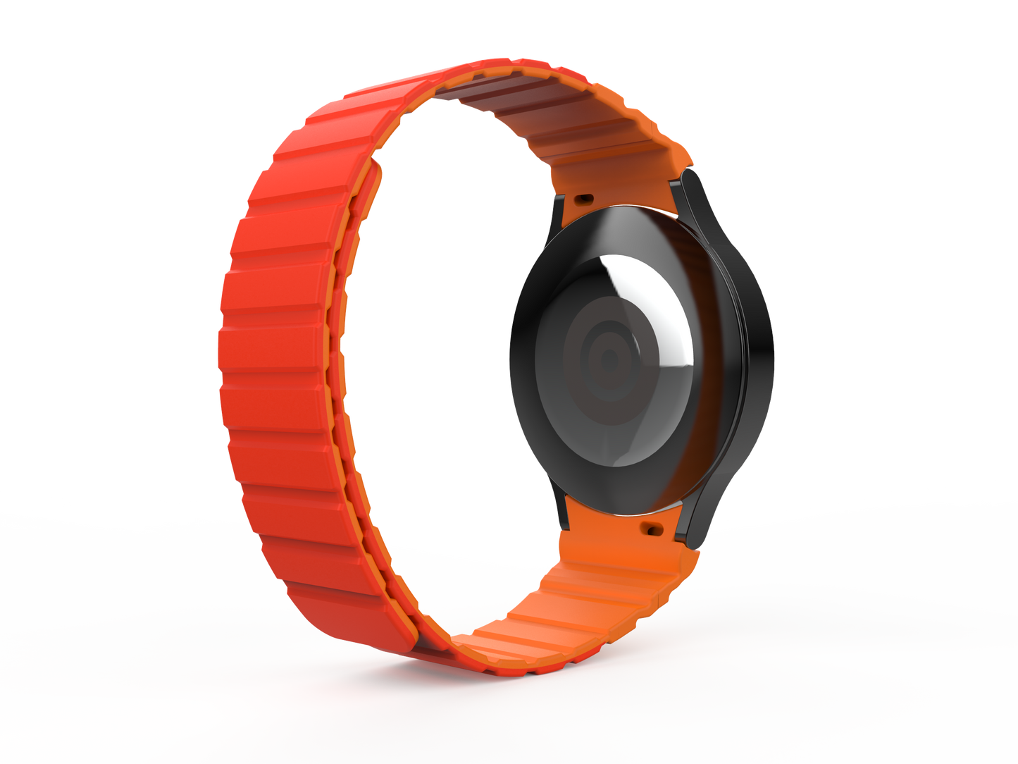 SYSTEM-S Armband 20 mm aus Silikon magnetisch für Samsung Galaxy Watch 5 4 in Rot