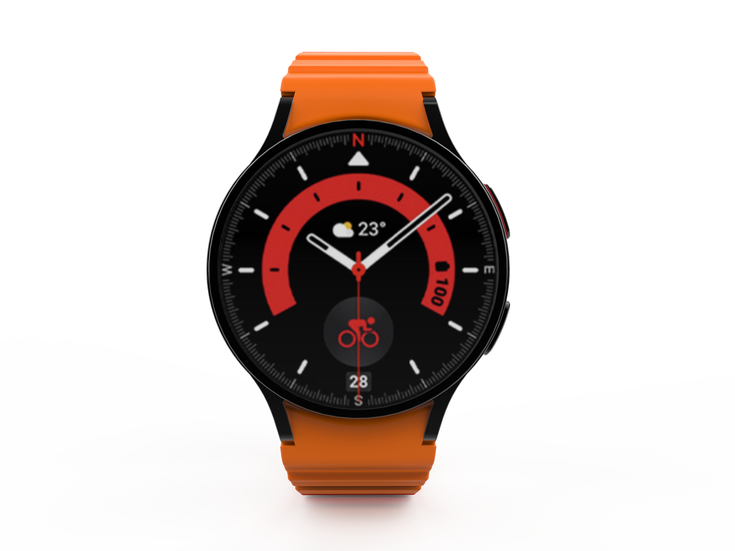 SYSTEM-S Armband 20 mm aus Silikon magnetisch für Samsung Galaxy Watch 5 4 in Rot