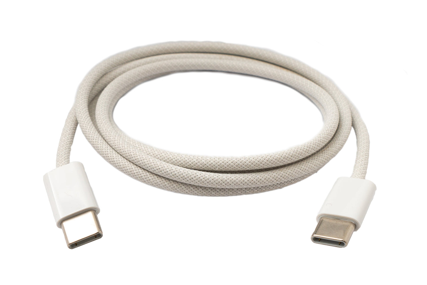 SYSTEM-S USB 3.1 Type C Cable 100 cm Male to Male 5 Gbit/s Braided White