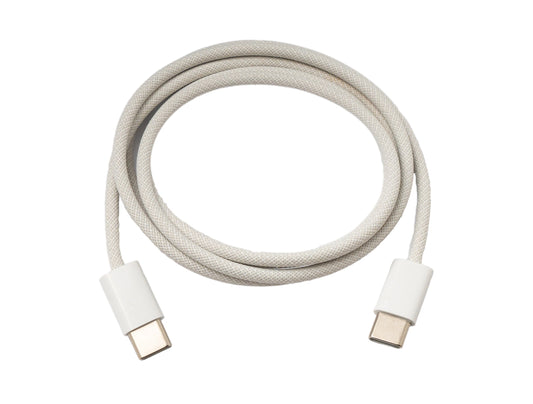 SYSTEM-S USB 3.1 Type C Cable 100 cm Male to Male 5 Gbit/s Braided White
