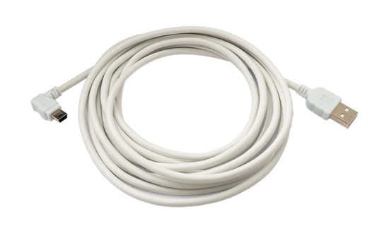 SYSTEM-S USB 2.0 snúra, 3 m, karlkyns A í karlkyns mini-B tengi, 5V, hvít