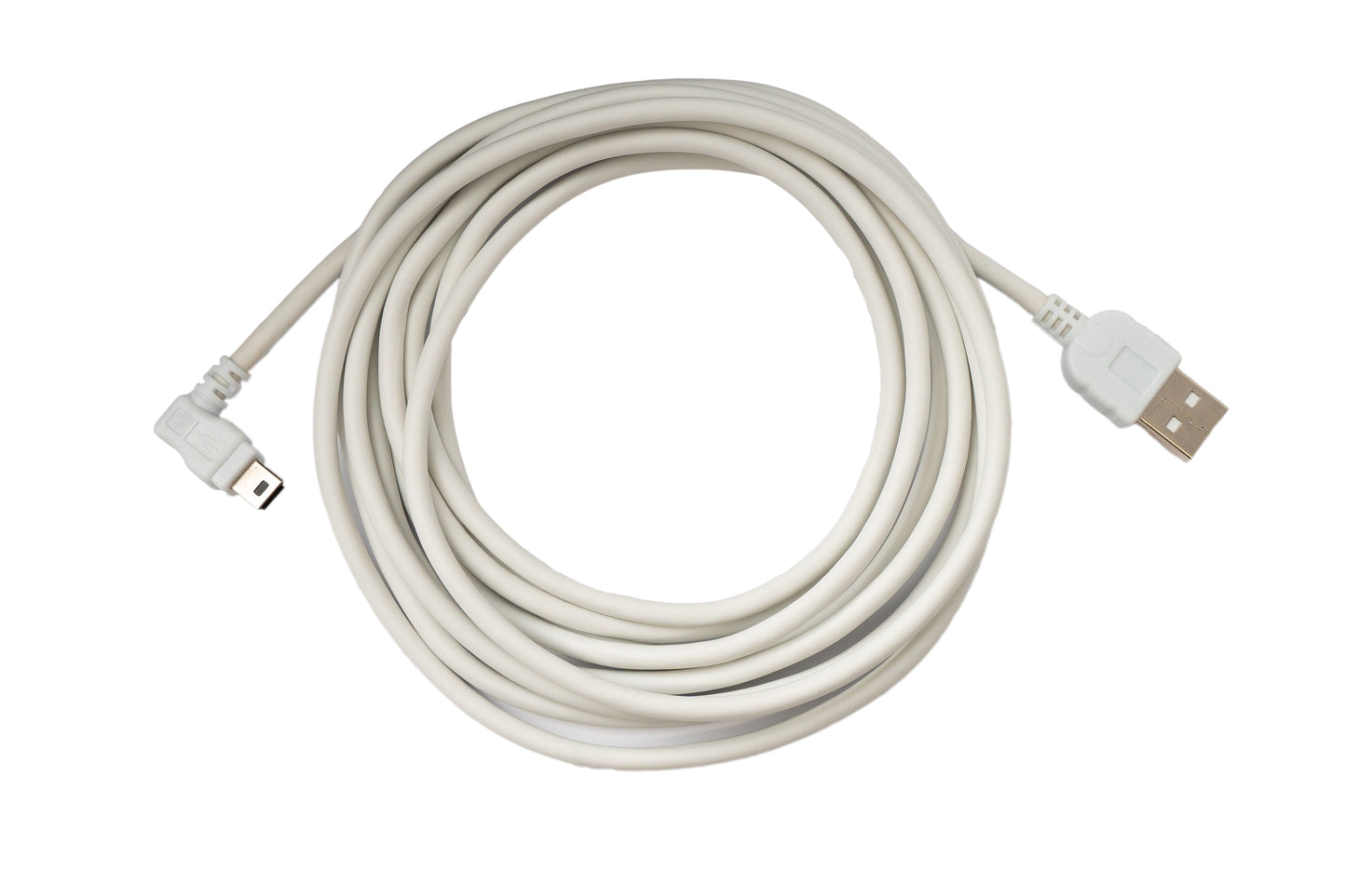 SYSTEM-S USB 2.0 snúra, 3 m, karlkyns A í karlkyns mini-B tengi, 5V, hvít