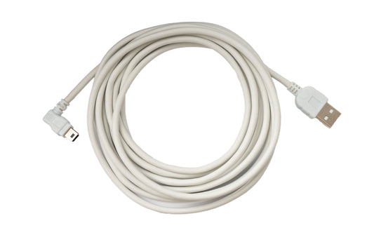SYSTEM-S USB 2.0 snúra, 3 m, karlkyns A í karlkyns mini-B tengi, 5V, hvít