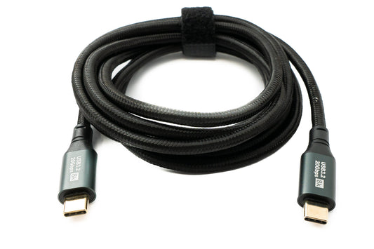 SYSTEM-S USB 3.2 Gen 2 8K 2 m snúra af gerð C karlkyns í karlkyns fléttuð 20 Gbps 100 W samhæft við iPhone 15