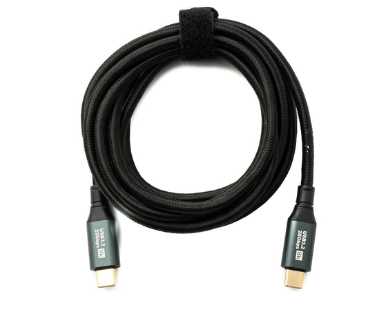 SYSTEM-S USB 3.2 Gen 2 8K 2 m snúra af gerð C karlkyns í karlkyns fléttuð 20 Gbps 100 W samhæft við iPhone 15