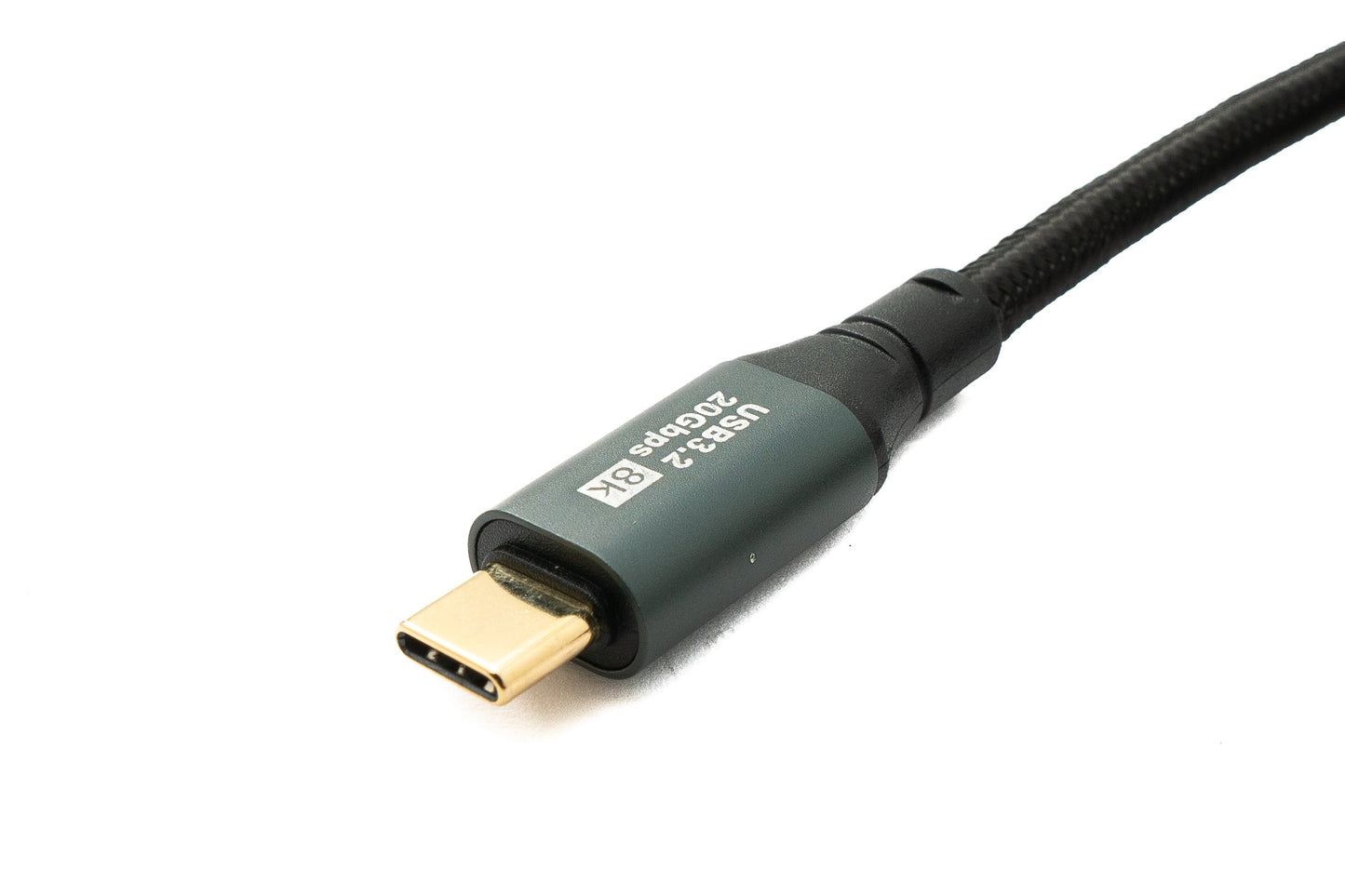 SYSTEM-S USB 3.2 Gen 2 8K 2 m snúra af gerð C karlkyns í karlkyns fléttuð 20 Gbps 100 W samhæft við iPhone 15