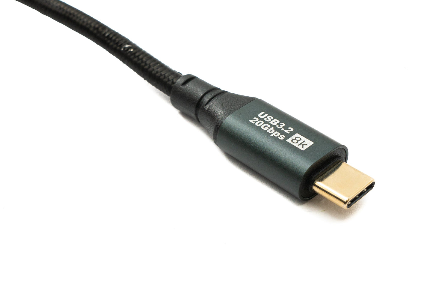 SYSTEM-S USB 3.2 Gen 2 8K 2 m snúra af gerð C karlkyns í karlkyns fléttuð 20 Gbps 100 W samhæft við iPhone 15