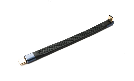 SYSTEM-S USB4 USB 10 cm Kabel Typ C Stecker zu Stecker Winkel flach 40 Gbit/s 240 W USB 4.0 Kabel