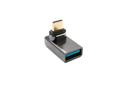 SYSTEM-S USB 3.1 Gen 2 Type C Adapter Male to A Female Angled Cable 10 Gbit/s 100W in Black