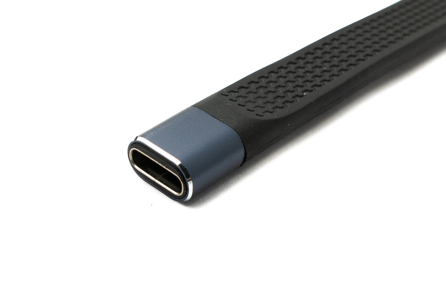 SYSTEM-S USB4 USB 10 cm snúra af gerðinni C karlkyns í kvenkyns, vinklaður, flatur 40 Gbit/s 240 W USB 4.0 snúra