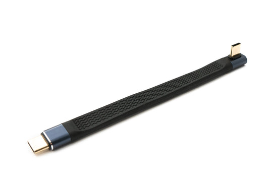 SYSTEM-S USB4 USB 10 cm snúra af gerðinni C karlkyns í karlkyns vinklaður flatur 40 Gbit/s 240 W USB 4.0 snúra