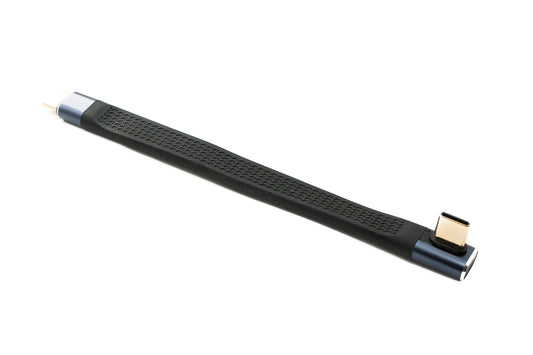 SYSTEM-S USB4 USB 10 cm snúra af gerðinni C karlkyns í karlkyns vinklaður flatur 40 Gbit/s 240 W USB 4.0 snúra