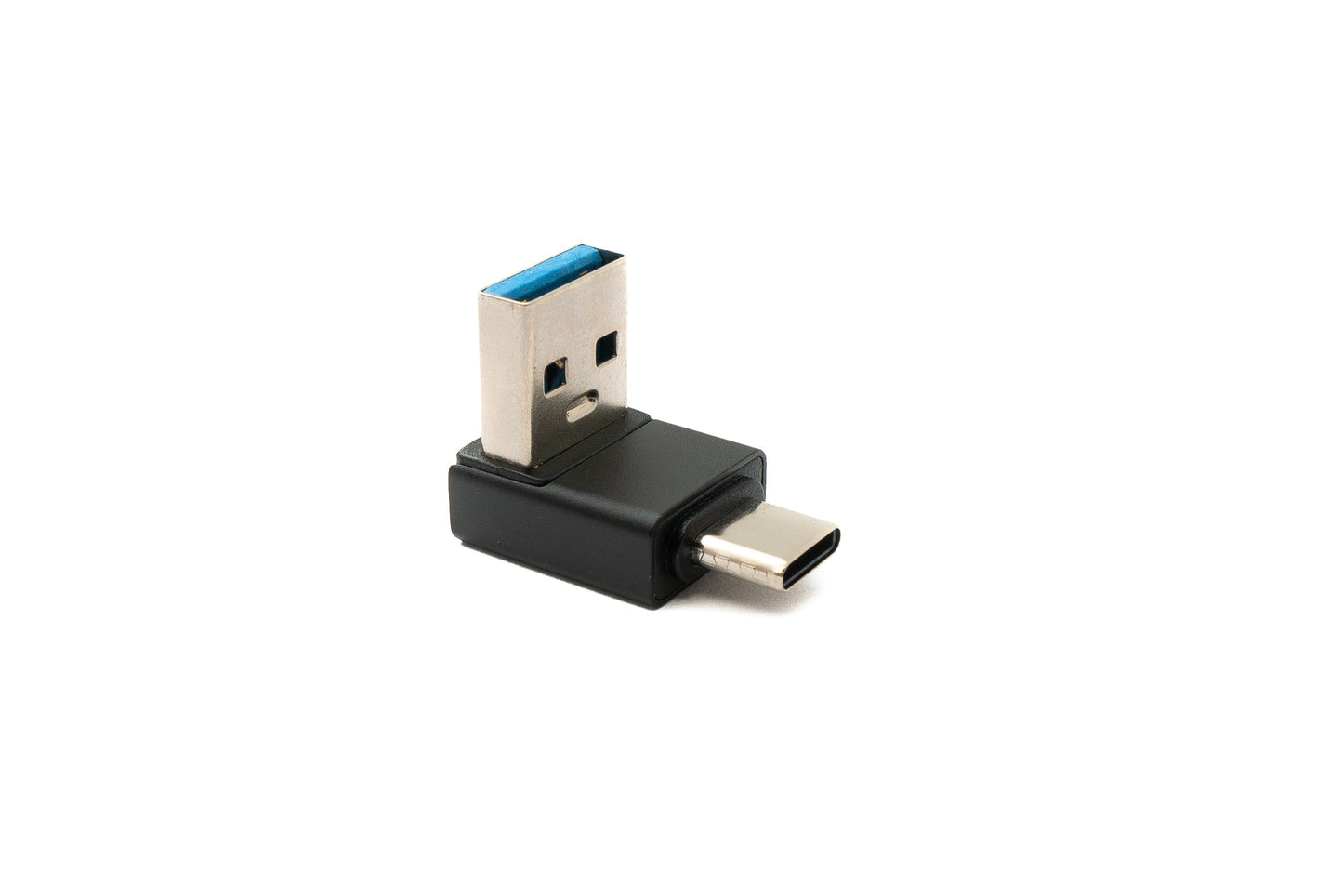 SYSTEM-S USB 3.0 Adapter Typ A Stecker zu 3.1 C Stecker unidirektional Winkel 5 Gbit/s Kabel in Schwarz