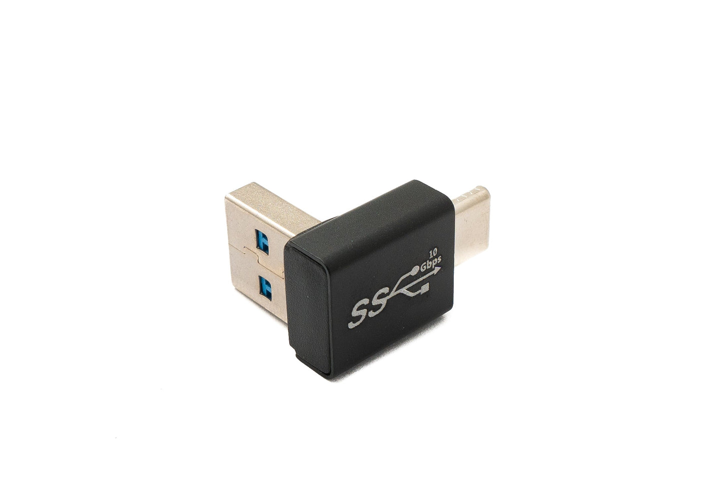 SYSTEM-S USB 3.0 Adapter Typ A Stecker zu 3.1 C Stecker unidirektional Winkel 5 Gbit/s Kabel in Schwarz