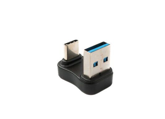 SYSTEM-S USB 3.0 adapter type A male to 3.1 C male unidirectional U-Turn 180° 5 Gbit/s cable in black