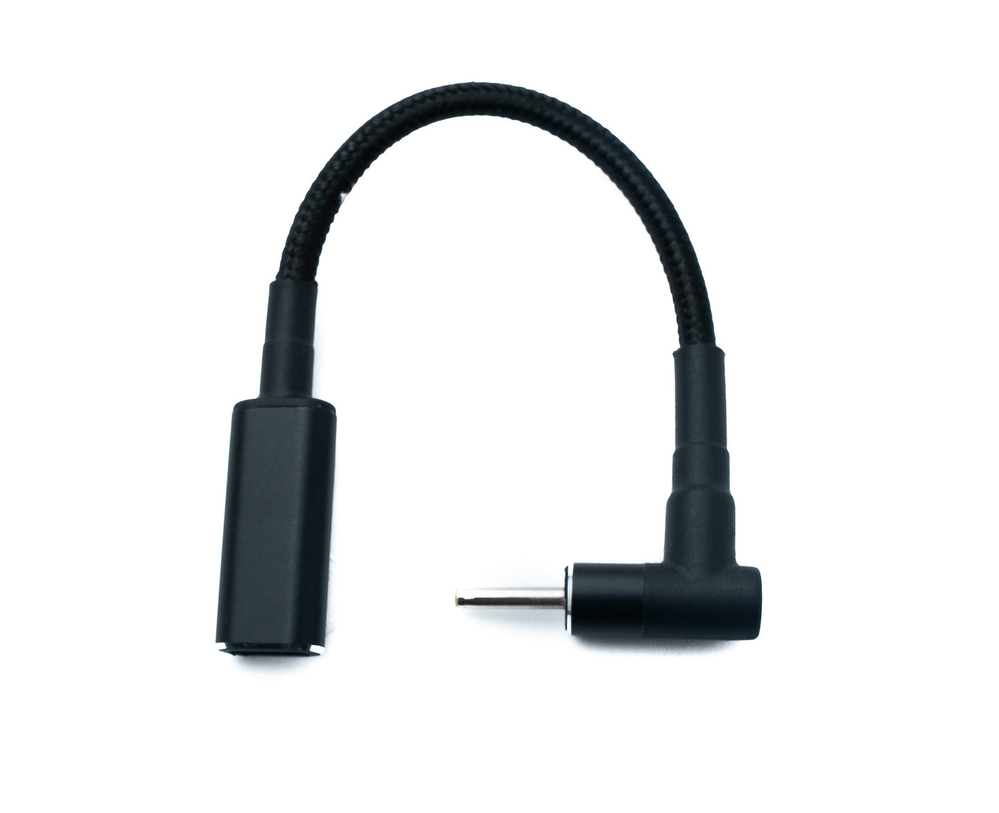 SYSTEM-S DC 20V cable 15 cm 2.5 x 0.7 male to USB 3.1 Type C female braided angle
