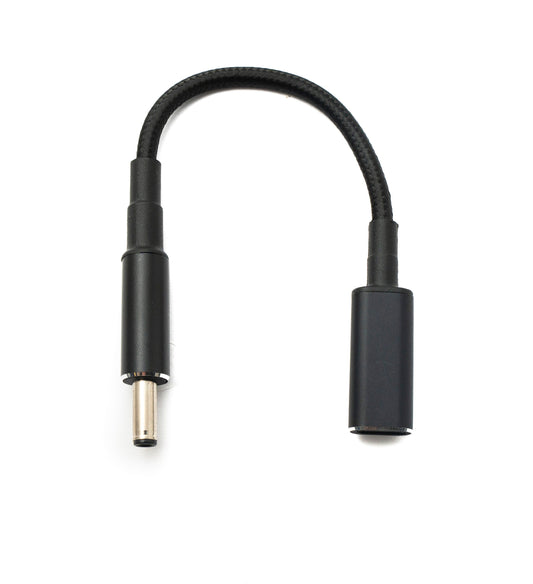 SYSTEM-S DC 20V cable 15 cm 4.5 x 3.0 male to USB 3.1 Type C female braided for HP