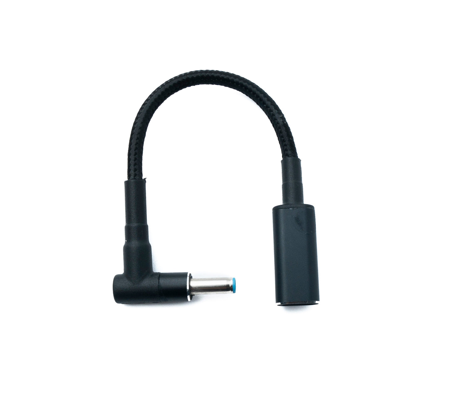 SYSTEM-S DC 20V snúra 15 cm 4,5 x 3,0 karlkyns í USB 3.1 Type C kvenkyns fléttuð fyrir HP