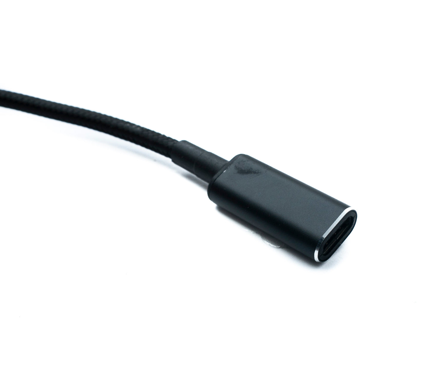 SYSTEM-S DC 20V snúra 15 cm 4,5 x 3,0 karlkyns í USB 3.1 Type C kvenkyns fléttuð fyrir HP