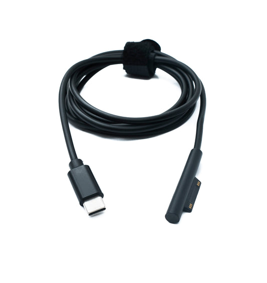 SYSTEM-S USB 3.1 snúra, 150 cm hleðslusnúra fyrir Microsoft Surface, svört