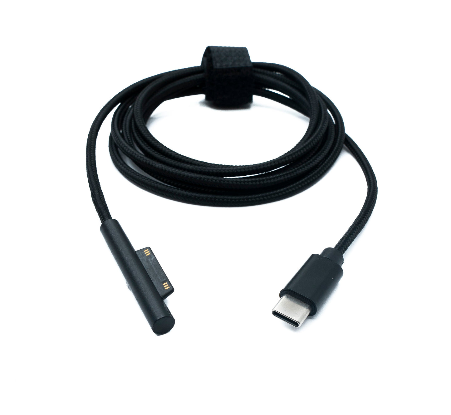 SYSTEM-S USB 3.1 snúra, 150 cm, hleðslusnúra fyrir Microsoft Surface, fléttuð í svörtu.