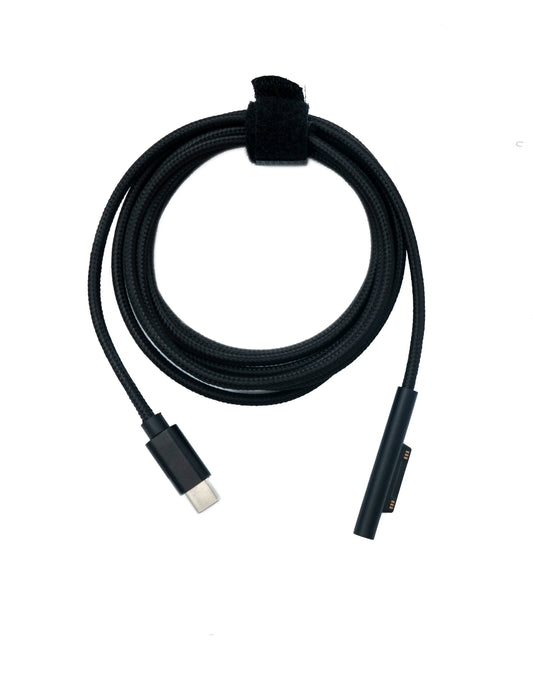 SYSTEM-S USB 3.1 cable 200 cm charging cable for Microsoft Surface braided in black