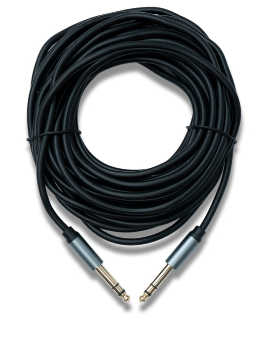 SYSTEM-S Audio Jack Cable 10 m AUX 6.35 mm 3-pin TRS Male to Male Adapter