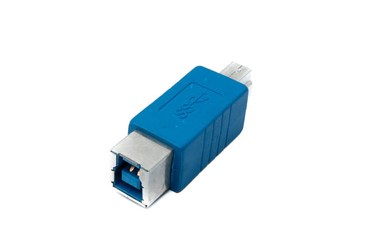 SYSTEM-S USB 3.0 millistykki af gerð B, karlkyns í kvenkyns, 5 Gbit/s, 100W, blár
