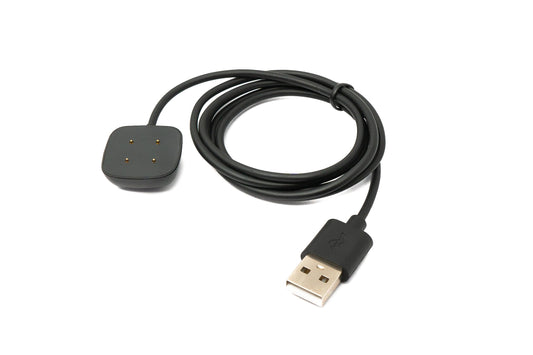 SYSTEM-S USB 2.0 snúra 95 cm hleðslusnúra fyrir Fitbit Versa 3 4 Sense 1 2 snjallúr, svart