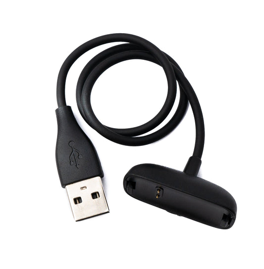 SYSTEM-S USB 2.0 snúra, 30 cm hleðslusnúra fyrir Fitbit Inspire 2 snjallúr, svört