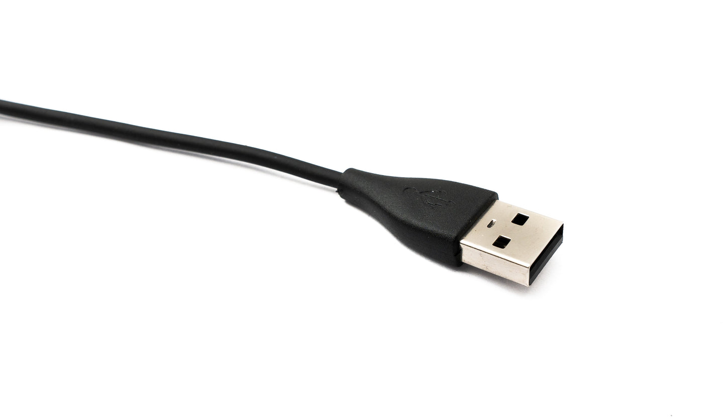 SYSTEM-S USB 2.0 Kabel 50 cm Ladekabel für Fitbit Inspire 3 Smartwach in Schwarz