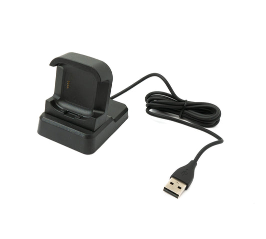 SYSTEM-S USB 2.0 snúra, 120 cm hleðslustöð fyrir Fitbit Versa 2 snjallúr, svört