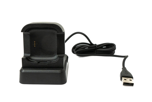 SYSTEM-S USB 2.0 snúra, 120 cm hleðslustöð fyrir Fitbit Versa 2 snjallúr, svört