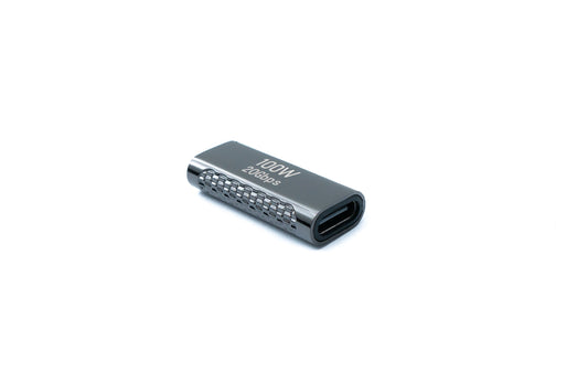 SYSTEM-S USB 3.2 Gen 2 millistykki af gerð C, kvenkyns í kvenkyns, 100W, grár