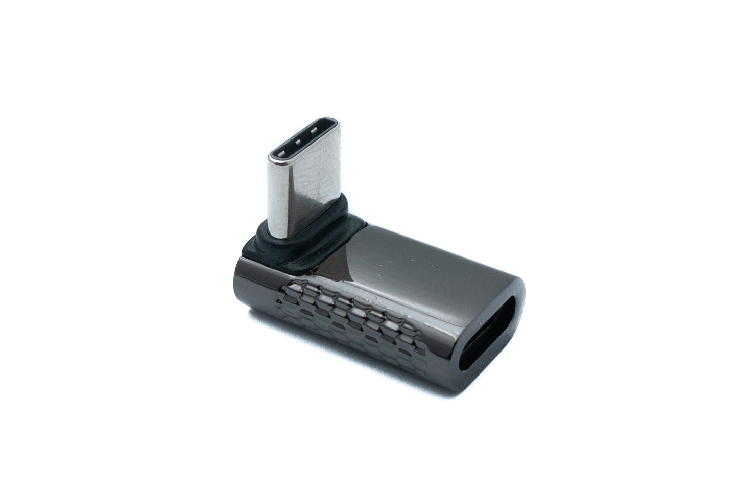 SYSTEM-S USB 3.2 Gen 2 Adapter Typ C Stecker zu Buchse Winkel Kabel in Grau