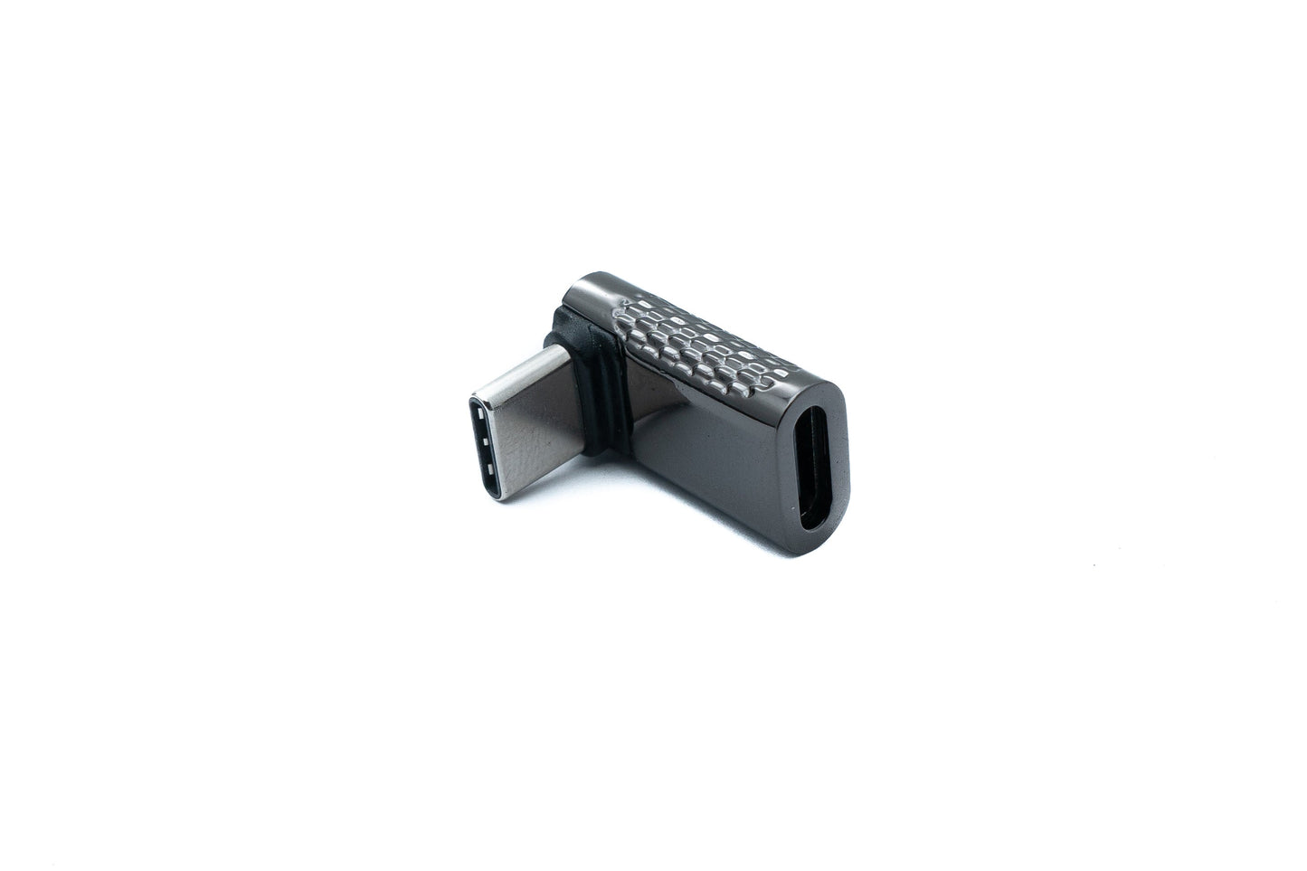 SYSTEM-S USB 3.2 Gen 2 Adapter Typ C Stecker zu Buchse Winkel Kabel in Grau