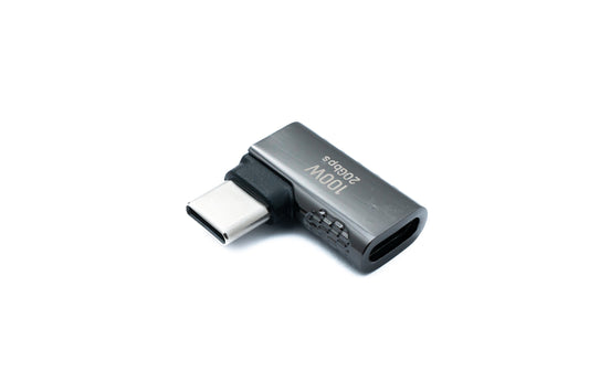 SYSTEM-S USB 3.2 Gen 2 Adapter Type C Male to Female Angled Cable in Gray