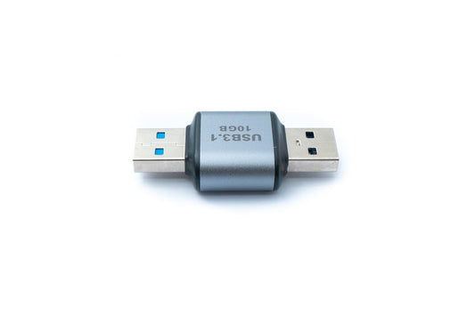 SYSTEM-S USB 3.1 Gen 2 Adapter Type A Male to Male Cable in Gray