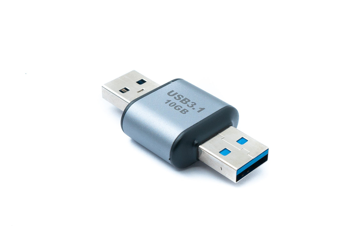 SYSTEM-S USB 3.1 Gen 2 Adapter Typ A Stecker zu Stecker Kabel in Grau