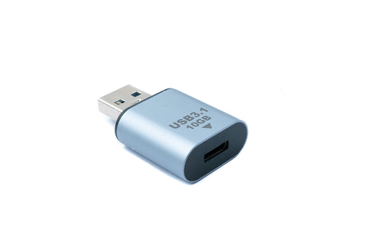 SYSTEM-S USB 3.1 Gen 2 millistykki af gerðinni C kvenkyns í gerð A karlkyns snúru í gráu