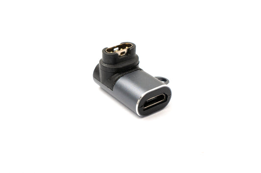 SYSTEM-S USB 2.0 millistykki Micro B kvenkyns í karlkyns fyrir Garmin snjallúr með horni